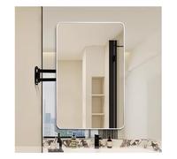 Générique Miroir d'angle Rotatif rectangulaire, Miroir décoratif Mural, Support Rotatif et rétractable, adapté à la vanité de Salle de Bain(Silver,70x90cm)