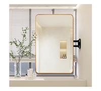 Générique Miroir d'angle Rotatif rectangulaire, Miroir décoratif Mural, Support Rotatif et rétractable, adapté à la vanité de Salle de Bain(Gold,75x100cm)