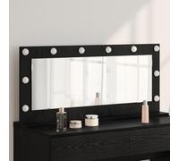 Générique Miroir de Coiffeuse avec lumières LED Bois Noir 100x45x18 cm,Miroirs,11.55KG-868326