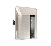 Générique Miroir de courtoisie rectangulaire de Salle de Bain, Miroir Mural d'angle avec Support Rotatif, adapté au toilettage Quotidien, au Rasage et aux Soins de la Peau(Silver,70x90cm)