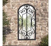 Générique Miroir de Jardin Noir 70x30 cm Fer pour Utilisation extérieure,Décorations,Miroirs-318376