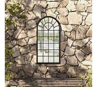 Générique Miroir de Jardin Noir 90x45 cm Fer pour Utilisation extérieure Maison & Jardin Décorations Miroirs (Poids 7.18KG)