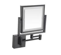 Générique Miroir de Maquillage Mural avec éclairage, Miroir de courtoisie Double Face grossissant 1X/3X, Bras Extensible Pliable Rotatif à 360° Black, Plug-in