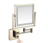 Générique Miroir de Maquillage Mural éclairé de 20 cm, Miroir grossissant Double Face 1X/3X avec Interrupteur à Bouton-Poussoir, Miroir de Salle de Bain avec Bras Extensible pivotant à 360°