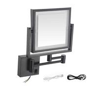Générique Miroir de Maquillage Mural éclairé de 20 cm, Miroir grossissant Double Face 1X/3X avec Interrupteur à Bouton-Poussoir, Miroir de Salle de Bain avec Bras Extensible pivotant à 360°