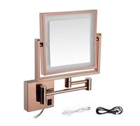 Générique Miroir de Maquillage Mural éclairé de 20 cm, Miroir grossissant Double Face 1X/3X avec Interrupteur à Bouton-Poussoir, Miroir de Salle de Bain avec Bras Extensible pivotant à 360°