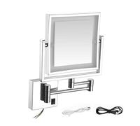 Générique Miroir de Maquillage Mural éclairé de 20 cm, Miroir grossissant Double Face 1X/3X avec Interrupteur à Bouton-Poussoir, Miroir de Salle de Bain avec Bras Extensible pivotant à 360°