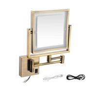 Générique Miroir de Maquillage Mural éclairé de 20 cm, Miroir grossissant Double Face 1X/3X avec Interrupteur à Bouton-Poussoir, Miroir de Salle de Bain avec Bras Extensible pivotant à 360°