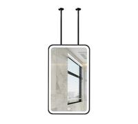 Générique Miroir De Salle Bain Rectangulaire avec Éclairage Intégré, Fixation Au Plafond, Réglable, Idéal for Les Entrées, Dressings Et La Décoration Intérieure(Black,60x90cm)