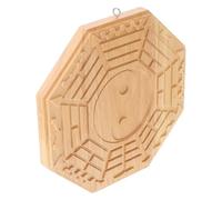 Générique Miroir Décoratif Feng Shui Symbole Bagua en Bois Massif 15 CM Pendentif Mural Sculpté pour Maison Protection Anti-Mauvais Esprits et Décoration Apaisante