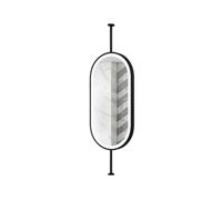 Générique Miroir Double Face À LED avec Éclairage Intégré, Fixé Au Plafond par Une Tige Métallique, Idéal for La Salle De Bain(Black,40x80cm)