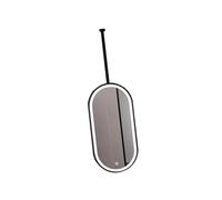Générique Miroir LED d'éclairage Suspendu au Plafond, Miroir Mural éclairé avec Bouton Tactile, for Dressing, Couloir, Bureau(Black,60x100cm)