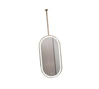 Générique Miroir LED d'éclairage Suspendu au Plafond, Miroir Mural éclairé avec Bouton Tactile, for Dressing, Couloir, Bureau(Gold,50x80cm)
