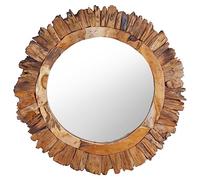 Générique Miroir Mural 60 cm Teck Rond Maison & Jardin Décorations Miroirs (Poids 8.56KG)