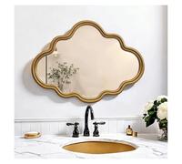 Générique Miroir Mural Asymétrique Irrégulier Nuage, 100x75cm Miroir Décoratif Moderne pour Salle de Bain, Salon, Chambre, Entrée(Gold)