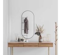 Générique Miroir Mural Noir 100x45 cm Ovale,Décorations,Miroirs-348208