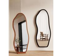 Générique Miroir Mural Ou sur Pied en Bois Massif 40 X 120 Cm, Miroir De Maquillage Forme Nuage, Décoration De Chambre(Brown)