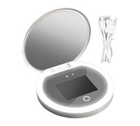 Générique Miroir UV - Miroir de Maquillage | Caméra UV Pliable avec Éclairage LED Réglable Double Face 2X Grandissant pour Vanité Voiture, Voyage et Maison