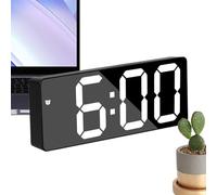 Générique Mirror Alarm Clock, LED Display Desk Clock, Alarm-, Modern Mirrors Design for Bedroom, Dorm, Apartment, and Living Room Decoration, 6.3x2.36x0.79 inches