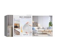 Générique Mirror Tiles for Wall, 12-Piece Adhesive Acrylic Square Panels, 10x10cm Gym Mirror Set for Closet, Living Room, Garage, Home Décor, DIY Projects