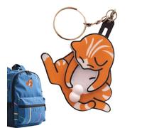 Générique Mischief Cat Interactive Keychain,Interactive Keyring with Pullable Head and Paw Movement, 3D Rotating Balls Fidget Toy, Funny Pull-Out Cats Play Pendant Bag Charm