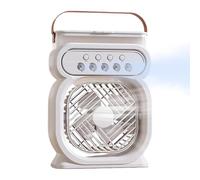 Générique Mist Fans - Portable Water Mist Fan With 450ml Tank | 3 Adjustable Wind Speeds, 7-Color Night Light, USB Rechargeable, Desktop & Travel Cooling Fan For Dorms, Camping, Hiking