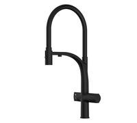 Générique Mitigeur Evier Cuisine Robinet de Cuisine 3 Voies en Laiton Flexible 2 Sorties d'eau Purifiée Eau Chaude Et Froide - Noir