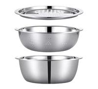 Générique Mixing Bowl Set, 24x24x15cm Stainless Steel Stackable Space-Saving Bowls for Baking, Salad, Dough Making, Meal Prep, Serving, Rinsing, Food Storage