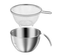 Générique Mixing Bowls with Strainers,Mixing Washing Baskets with Handle,400ml Mixer Bowls with Colander - Kitchen Home Apartment Farmhouse Dining Room Cafe Pub Party Meal Prep