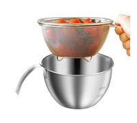 Générique Mixing Bowls With Strainers | Stainless Steel Mixing Baskets With Handle | 400ml Mixer Bowls Strainer | For Kitchen Home Apartment Farmhouse Dining Room Cafe Pub Party Meal Prep