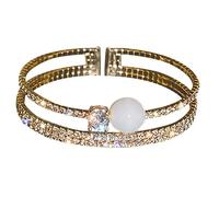 Générique Mm 4 Perle 4 Bracelet Anneaux Bracelet Scintillant Tempérament Conception Bijoux Femme Pour Et Classique Bracelet (White, One Size)