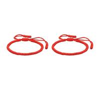 Générique Mm Largeur Bracelet Largeur En Bijoux Woven Rope Knot Bracelets For Mens Womens Jonc Naturelle Couple Valentin Couleurs Classique Bracelet (Red*2, One Size*2)
