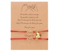 Générique Mm Lune Anneaux Love Heart Charm Bracelet Holiday Accessories Jewelry Everyday Wear Bracelet Bracelet Maman Femmes Bracelet Pour Anneaux (Red, One Size)