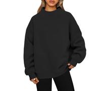 Générique Mock Neck Sweatshirt Oversized Hoodies No Hood Casual Fall Long Sleeve Turtleneck Tops Long Sleeve Fleece Pullover Tops (6,M)