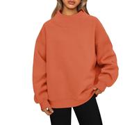 Générique Mock Neck Sweatshirt Oversized Hoodies No Hood Casual Fall Long Sleeve Turtleneck Tops Long Sleeve Fleece Pullover Tops (9,M)