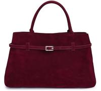 Générique Modavo Vintage Faux Suede Bag Large CapacityShoulder Bag Handbag Women's Large Brown Suede Top-Handle Work Handbag (red)