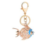 générique Mode Alliage Dessin Animé Poissons Brillant Strass Porte-clés Porte-clés pour Voiture Sac Cadeau Bleu Nouveau PubliéBelle et Intelligente