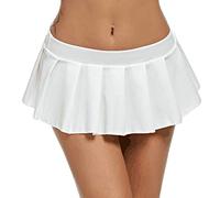 Générique Mode et Club Skirt Low-Waisted Womens Party Sexy soirée Mini Skirt Jupe Rouge Blanc Enfant (White-b, L)