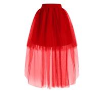 Générique Mode Femme Mi Longue Queue D Hirondelle Jupe en Tulle Tutu Sexy Avant Court Arrière Long Mi Longue Puff Jupe pour Une Silhouette Allongée Et Élégante
