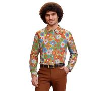 Générique Mode festive Chemise pour Homme, Style Disco Années 70, Idéale pour Costumes de Carnaval et Soirées Festives