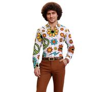 Générique Mode festive Chemise pour Homme, Style Disco Années 70, Idéale pour Costumes de Carnaval et Soirées Festives