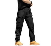 Générique Mode Homme Stretch Polaire Cargo Impermeable Elastique de Running de Sécurité Pantalon Travail Sweatpants Pantalon de Ville Homme Noir L