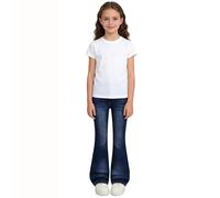 Générique Mode Jeans à Pattes d'éléphant Fille Jean Évasé Stretch Décontracté Pantalon Denim Évasé Enfant Fille Vintage 6-14 Ans