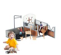 Générique Model Horse Stable Playset - Compact Elegant, Barn Figurines de, clôture Animale Ferme pour, Les Filles des garçons Fun | Multipurpose Outdoor Indoor Utility Functional Premium Durable