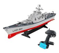 Générique Modèle de cuirassé RC, 1/390 2.4G RC Navire de Guerre bimoteur électrique, Bateau de croisière RC Militaire Jouets Cadeaux pour Adulte