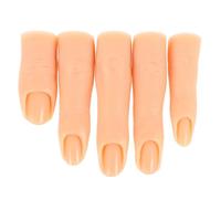 Générique Modèle de Doigts en Silicone pour S'entraîner à Ongler les Doigts, 5 Pièces Articulations Flexibles, Toucher Doux et Confortable, Pratique du Nail Art DIY