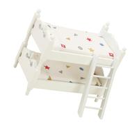 Générique Modèle De Lit Superposé Bricolage Maison De Poupées Lit D'accessoires De Maison De Poupée Mini Lit Superposé Table De Bout De Maison De Poupée Mini-Maison Accessoire Mini-Lits Bois