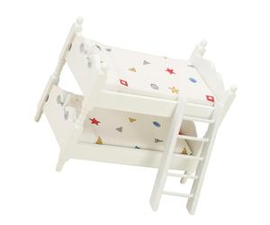 Générique Modèle De Lit Superposé Bricolage Maison De Poupées Lit D'accessoires De Maison De Poupée Mini Lit Superposé Table De Bout De Maison De Poupée Mini-Maison Accessoire Mini-Lits Bois