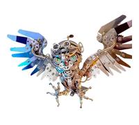 Générique Modèle de Puzzle 3D, Hibou Nocturne Puzzle métallique 3D à Assembler pour Adultes, Modèle d'animal Cadeaux de décoration de Noël et Halloween - 700+ pièces