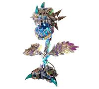 Générique Modèle de Puzzle métallique 3D, Fleur de Piranha mécanique | Kits de puzzle 3D en métal à assembler avec lumière, décoration maison pour adultes (770 pièces)